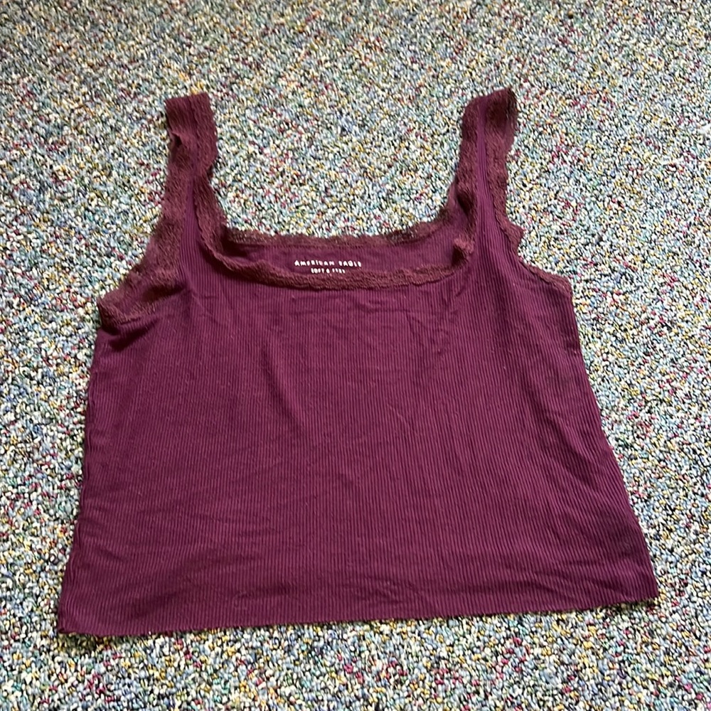 American Eagle soft and sexy ribbed maroon tank top. Size M.